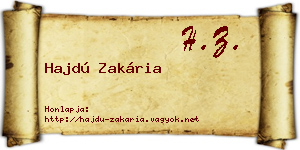 Hajdú Zakária névjegykártya