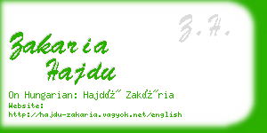 zakaria hajdu business card